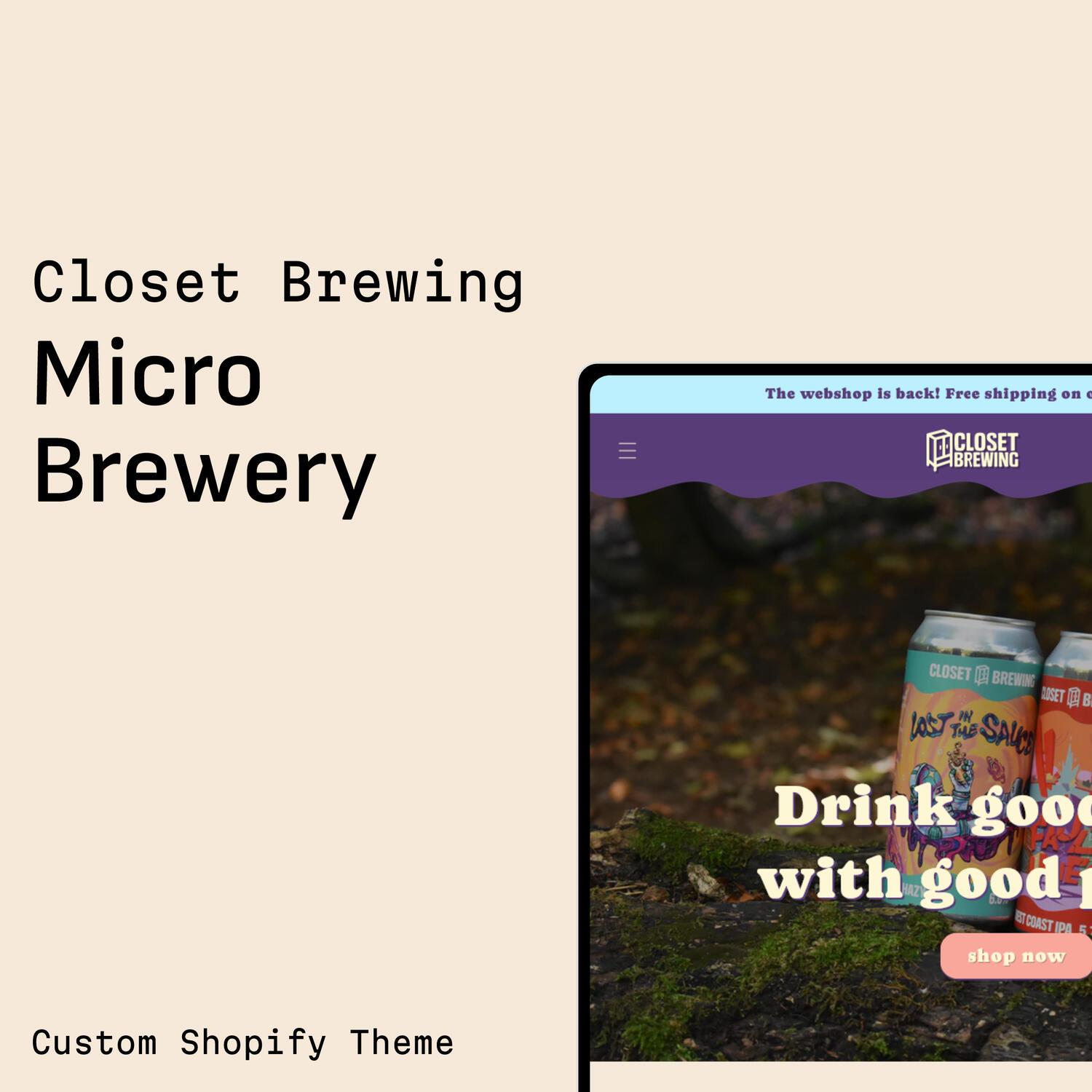 Custom Shopify Theme for a microbrewery